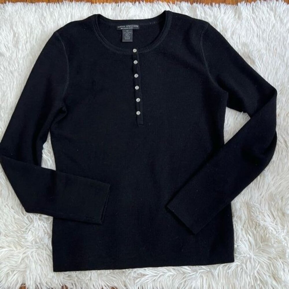 Sarah Spenser women merino wool long sleeve top size M
